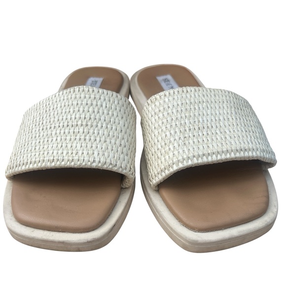 Steve Madden Cream Woven Slide Sandals - Picture 1 of 7